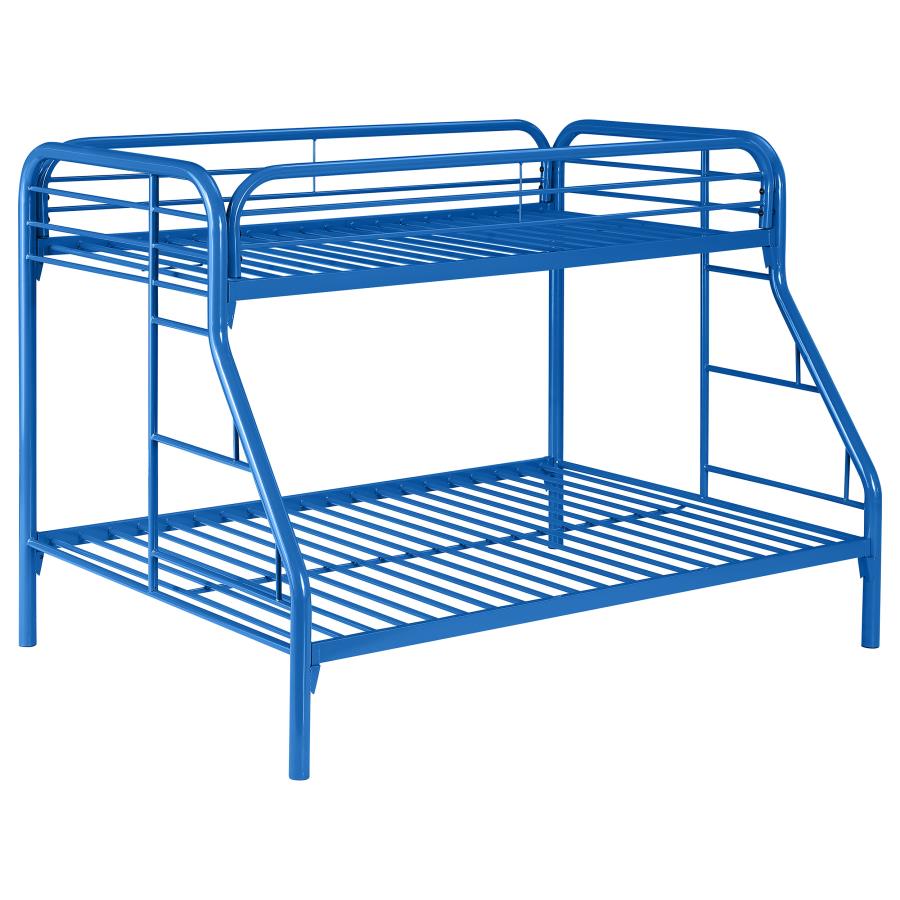 Morgan Metal Twin Over Full Bunk Bed Blue (image for) Morgan Metal Twin Over Full Bunk Bed Blue