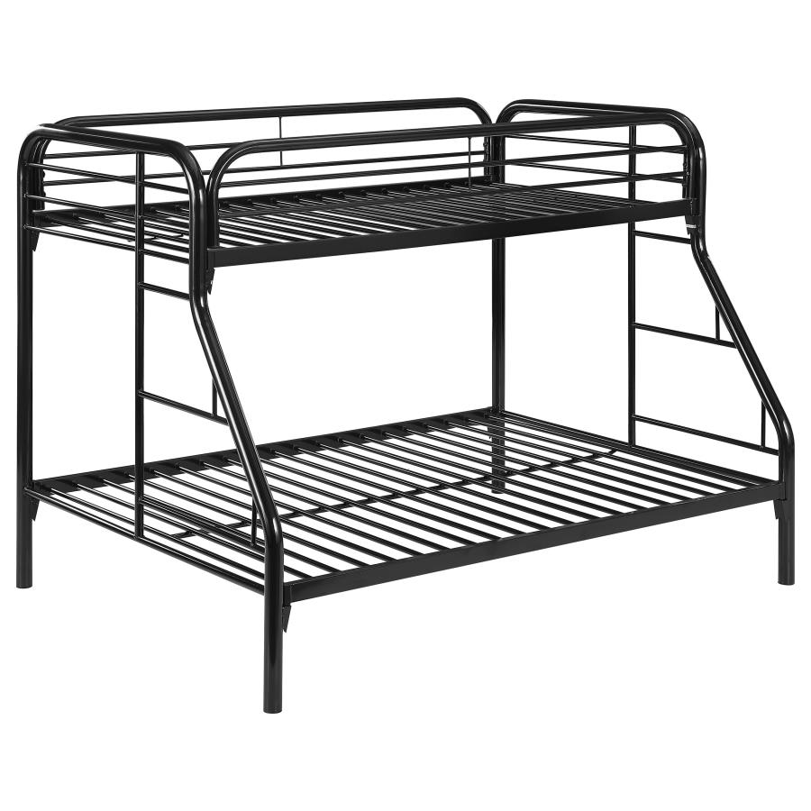 Morgan Metal Twin Over Full Bunk Bed Black (image for) Morgan Metal Twin Over Full Bunk Bed Black