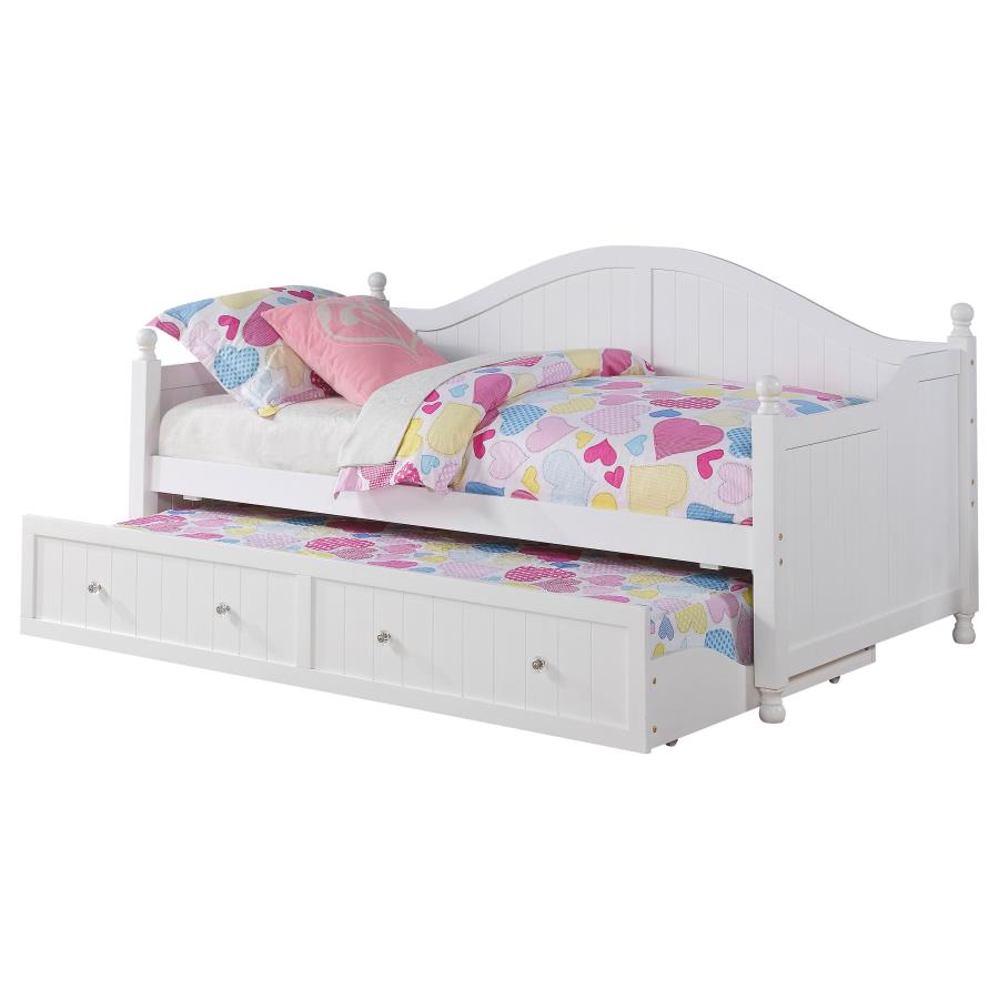 Julie Ann Wood Twin Daybed with Trundle White (image for) Julie Ann Wood Twin Daybed with Trundle White