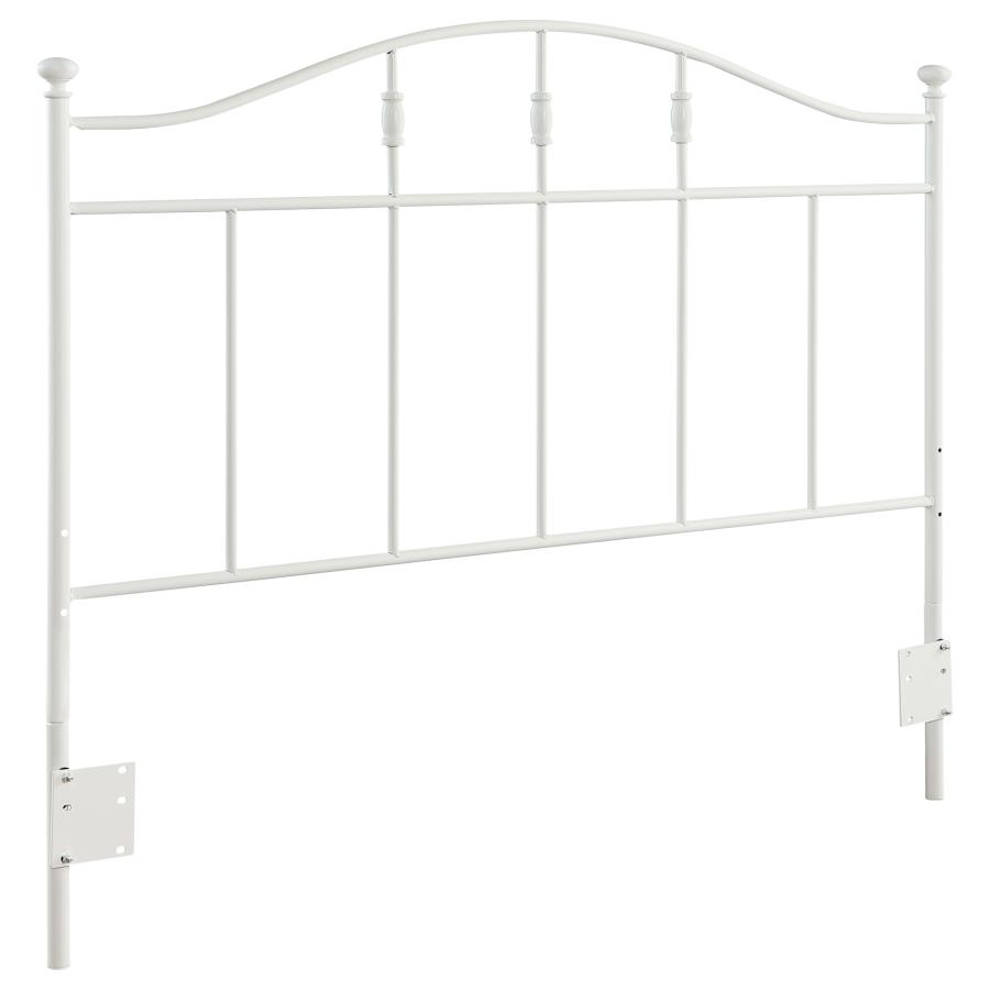 Loane Metal Queen or Full Open Frame Headboard White (image for) Loane Metal Queen or Full Open Frame Headboard White