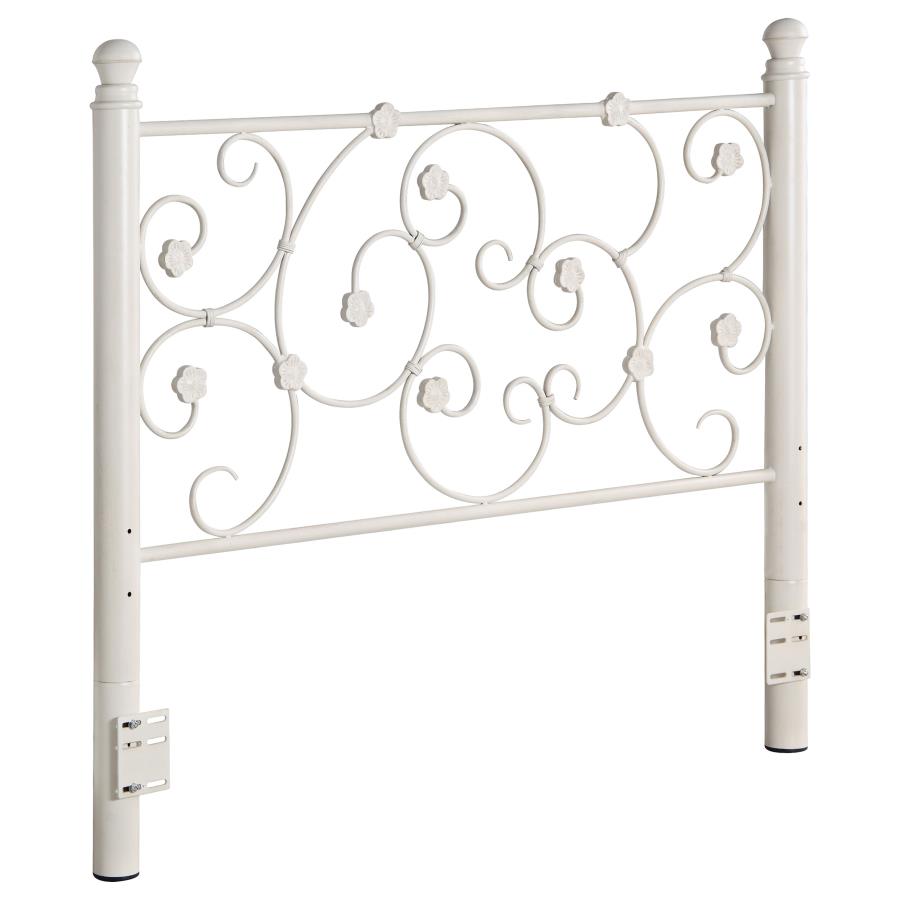 Chelsea Metal Queen or Full Open Frame Headboard White (image for) Chelsea Metal Queen or Full Open Frame Headboard White