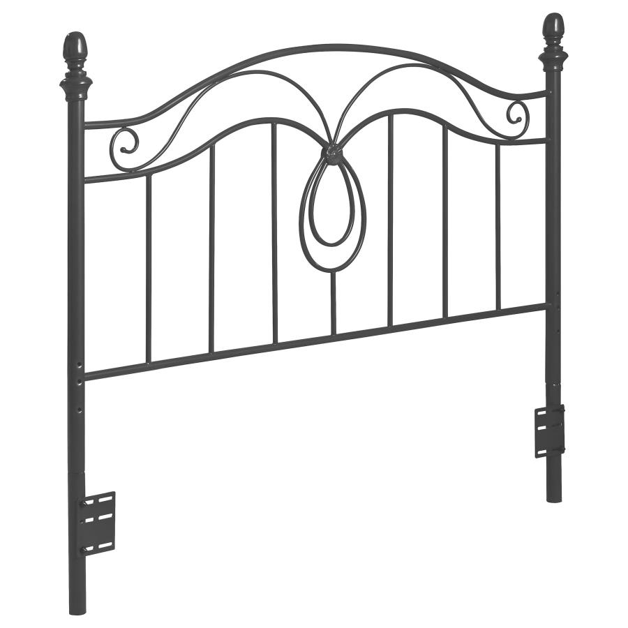 Evan Metal Queen or Full Open Frame Headboard Dark Grey (image for) Evan Metal Queen or Full Open Frame Headboard Dark Grey