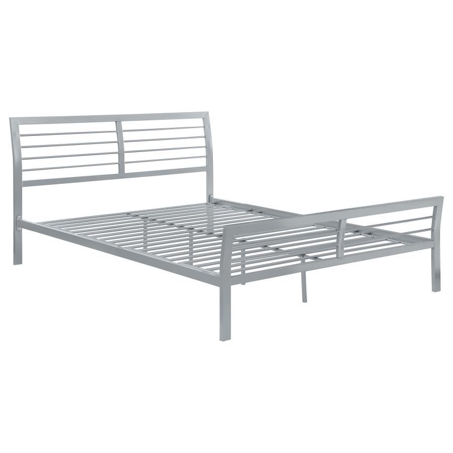 Cooper Metal Queen Open Frame Bed Silver (image for) Cooper Metal Queen Open Frame Bed Silver