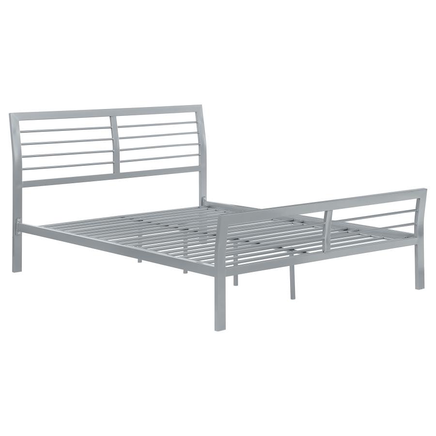 Cooper Metal Twin Open Frame Bed Silver (image for) Cooper Metal Twin Open Frame Bed Silver