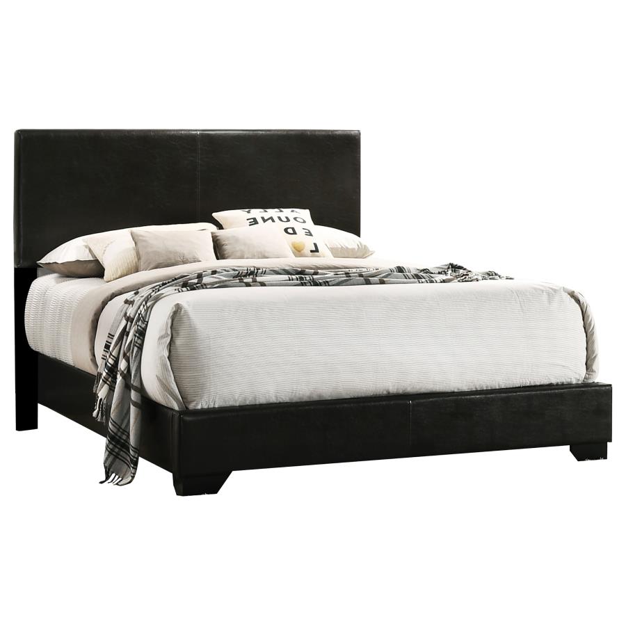 Conner Upholstered Full Panel Bed Black (image for) Conner Upholstered Full Panel Bed Black