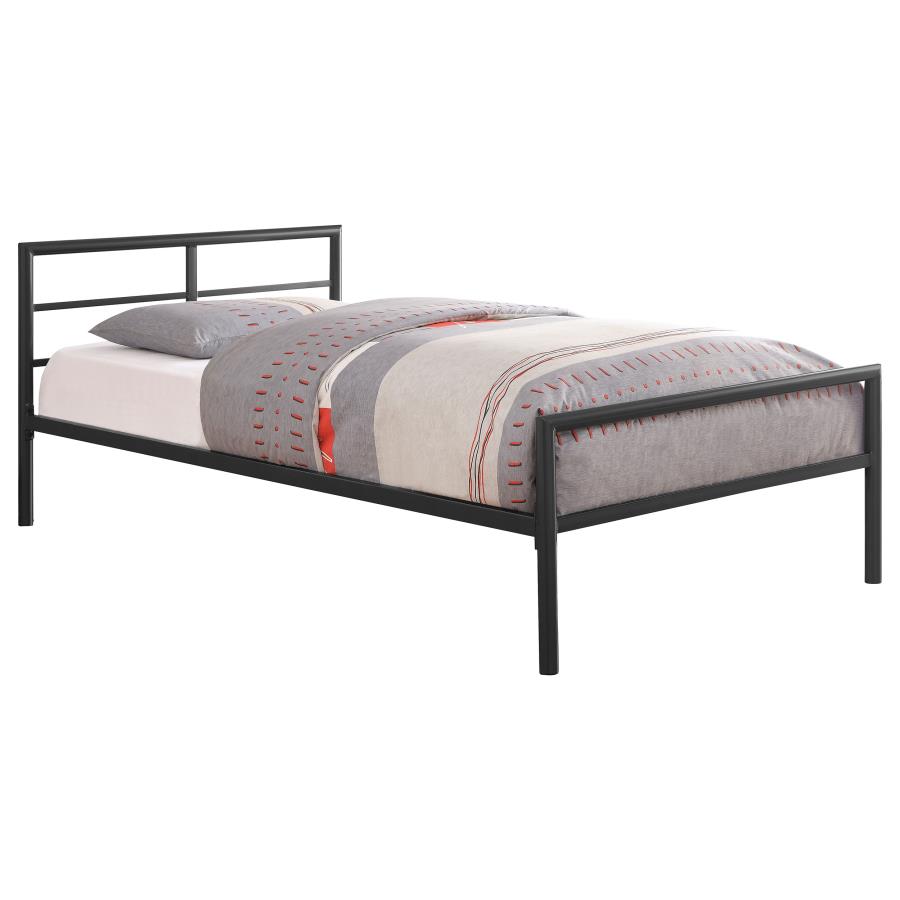 Fisher Metal Twin Open Frame Bed Gunmetal (image for) Fisher Metal Twin Open Frame Bed Gunmetal