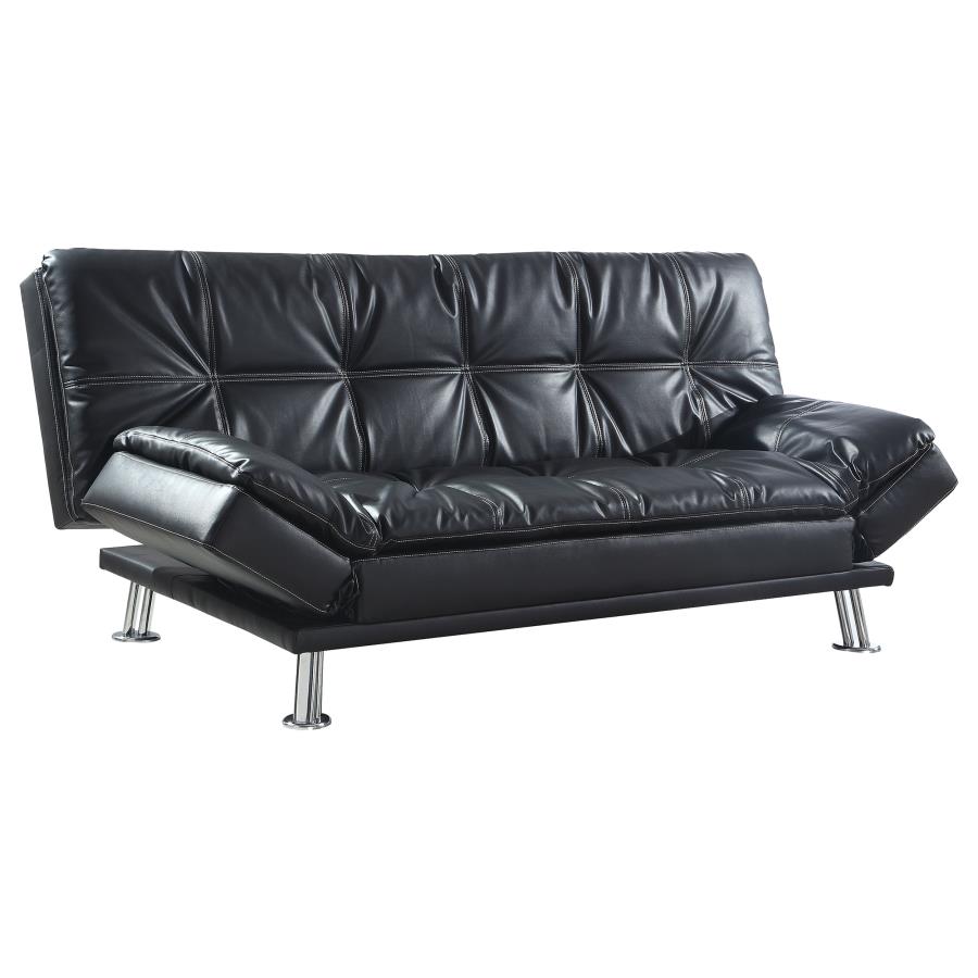 Dilleston Upholstered Tufted Convertible Sofa Bed Black (image for) Dilleston Upholstered Tufted Convertible Sofa Bed Black