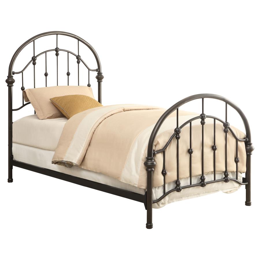 Rowan Metal Twin Open Frame Bed Dark Bronze (image for) Rowan Metal Twin Open Frame Bed Dark Bronze