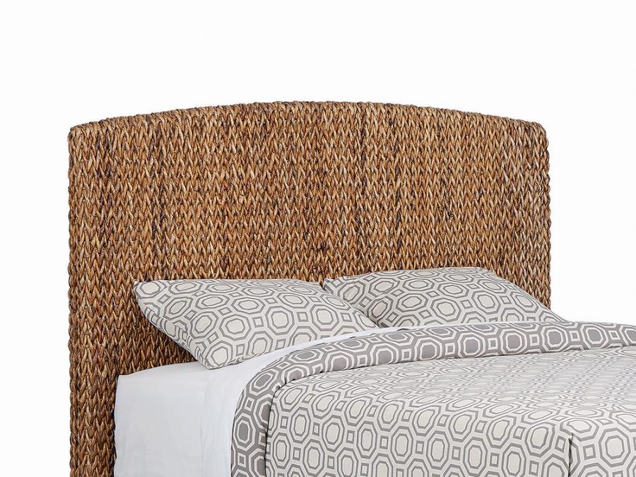 Laughton Woven Banana Leaf Queen Panel Headboard Amber (image for) Laughton Woven Banana Leaf Queen Panel Headboard Amber