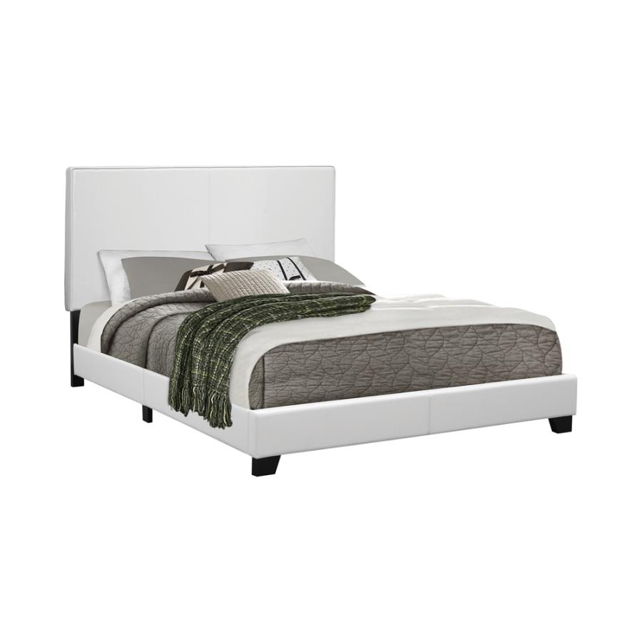 Mauve Upholstered Full Panel Bed White (image for) Mauve Upholstered Full Panel Bed White