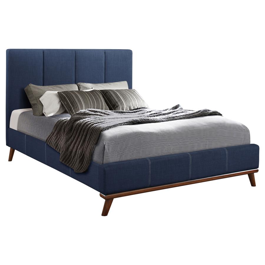 Charity Upholstered Full Panel Bed Blue (image for) Charity Upholstered Full Panel Bed Blue