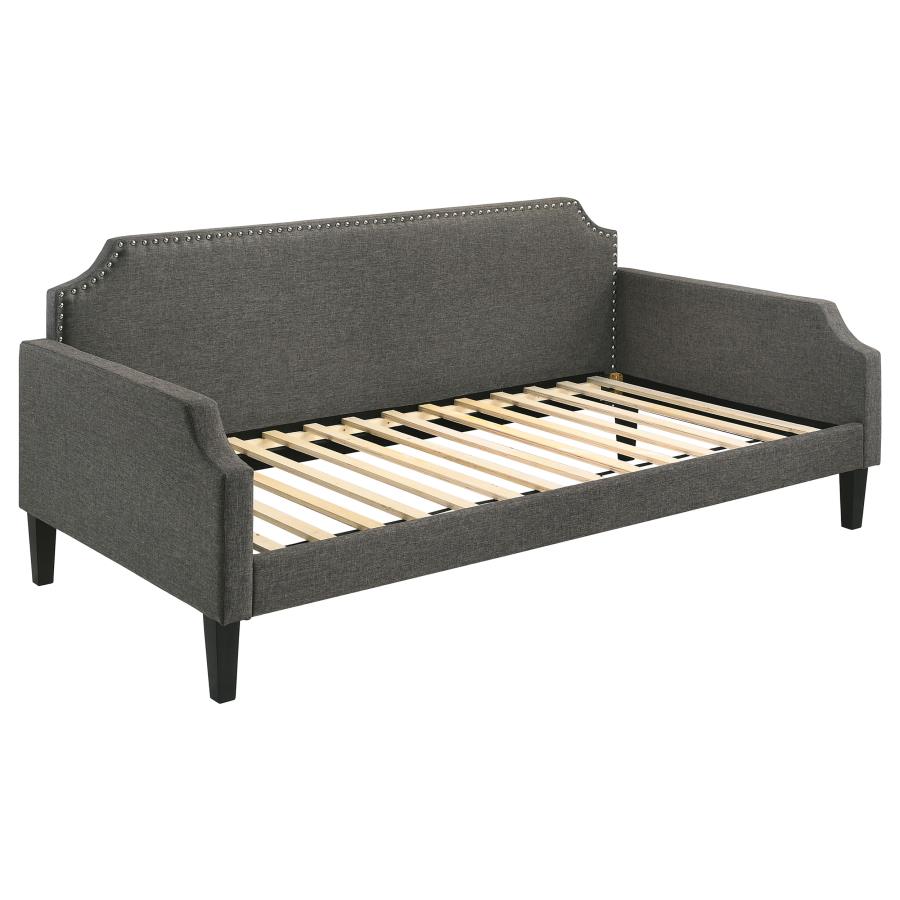 Livia Upholstered Twin Daybed Grey (image for) Livia Upholstered Twin Daybed Grey
