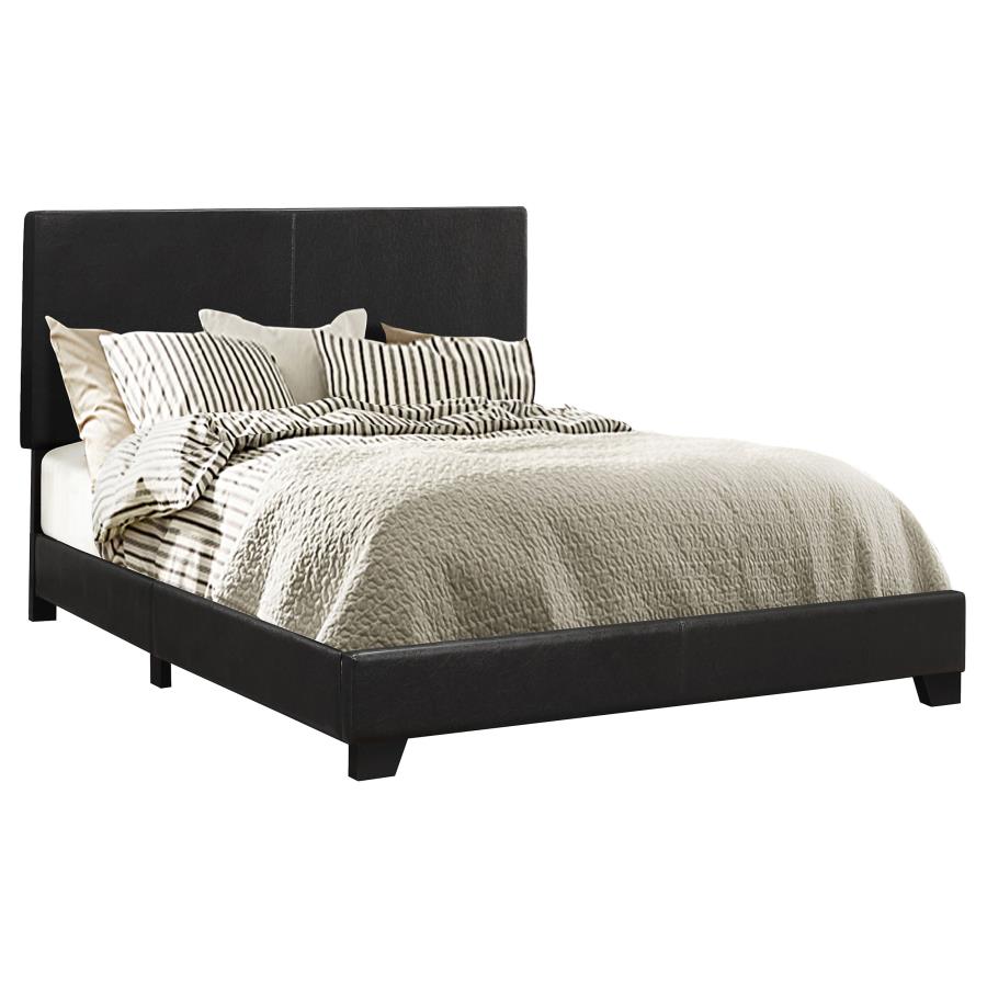 Dorian Upholstered Queen Panel Bed Black (image for) Dorian Upholstered Queen Panel Bed Black