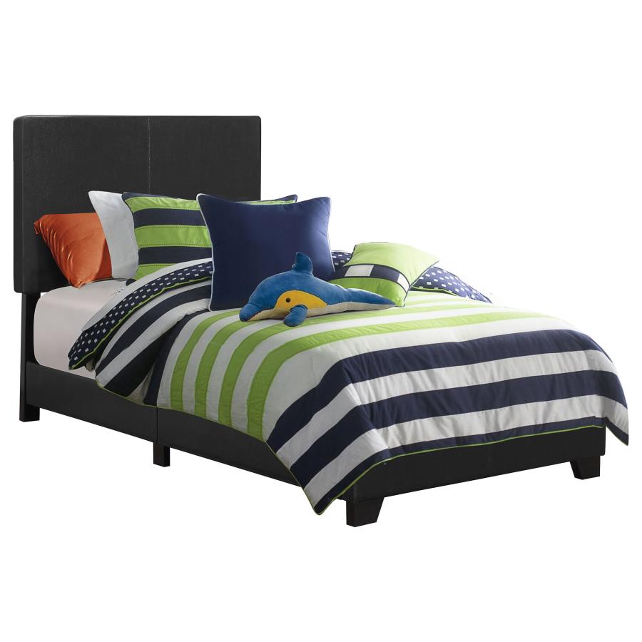 Dorian Upholstered Twin Panel Bed Black (image for) Dorian Upholstered Twin Panel Bed Black