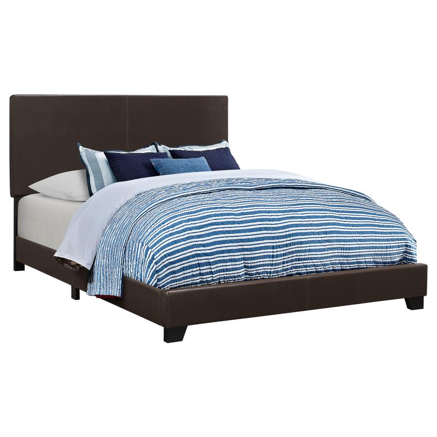 Dorian Upholstered Queen Panel Bed Brown (image for) Dorian Upholstered Queen Panel Bed Brown