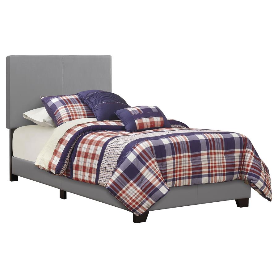 Dorian Upholstered Twin Panel Bed Grey (image for) Dorian Upholstered Twin Panel Bed Grey