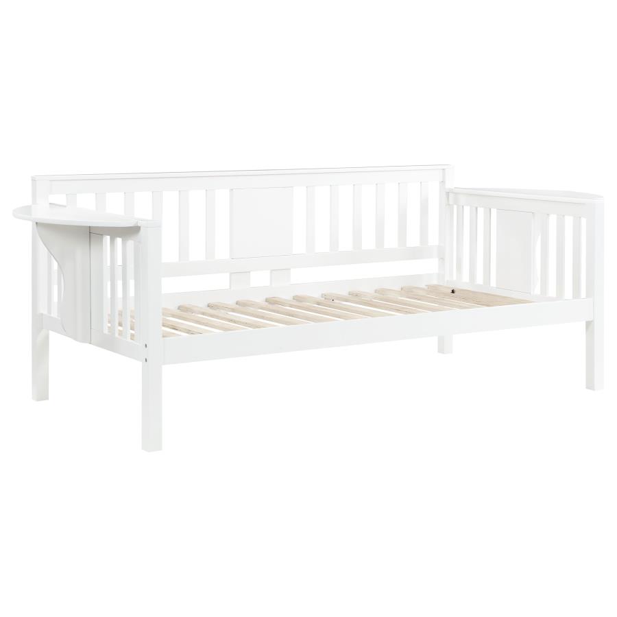 Bethany Wood Twin Daybed with Drop-down Tables White (image for) Bethany Wood Twin Daybed with Drop-down Tables White