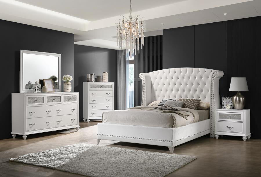 Barzini 5-piece Queen Bedroom Set White (image for) Barzini 5-piece Queen Bedroom Set White