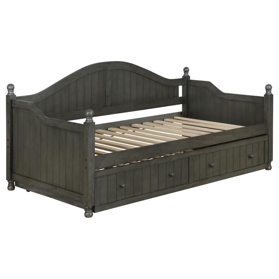 Julie Ann Wood Twin Daybed with Trundle Warm Grey (image for) Julie Ann Wood Twin Daybed with Trundle Warm Grey