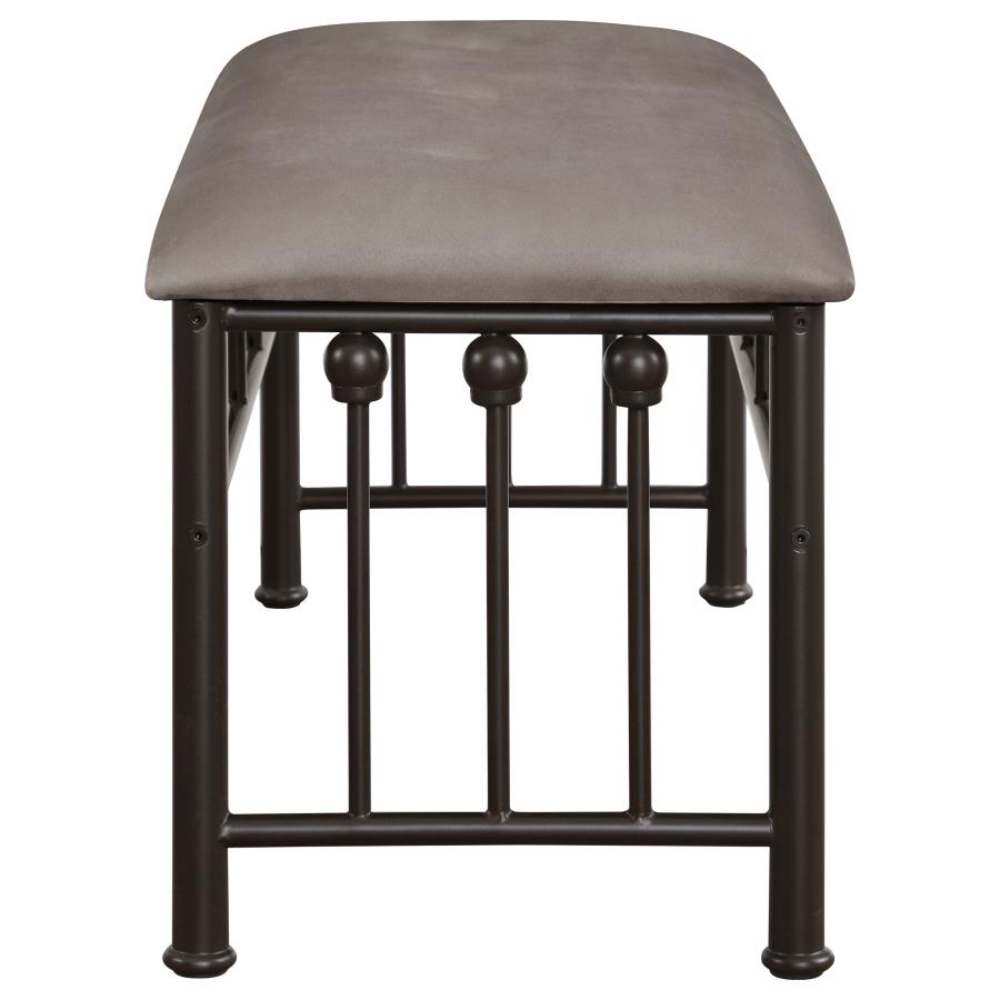 Livingston Microfiber Upholstered Bench Brown and Bronze