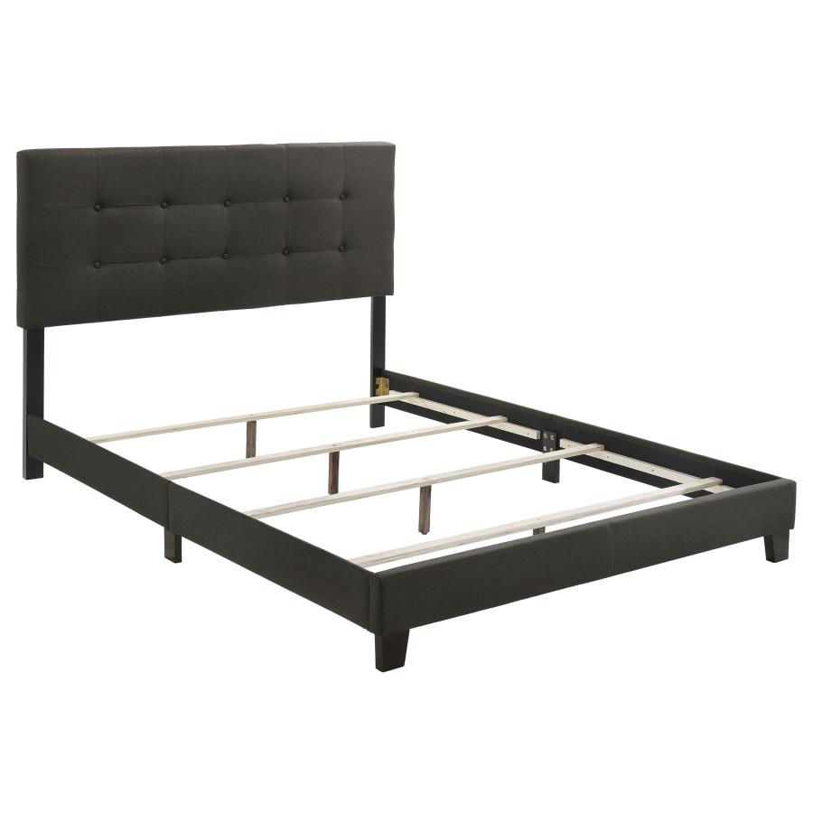 Mapes Upholstered Full Panel Bed Charcoal (image for) Mapes Upholstered Full Panel Bed Charcoal