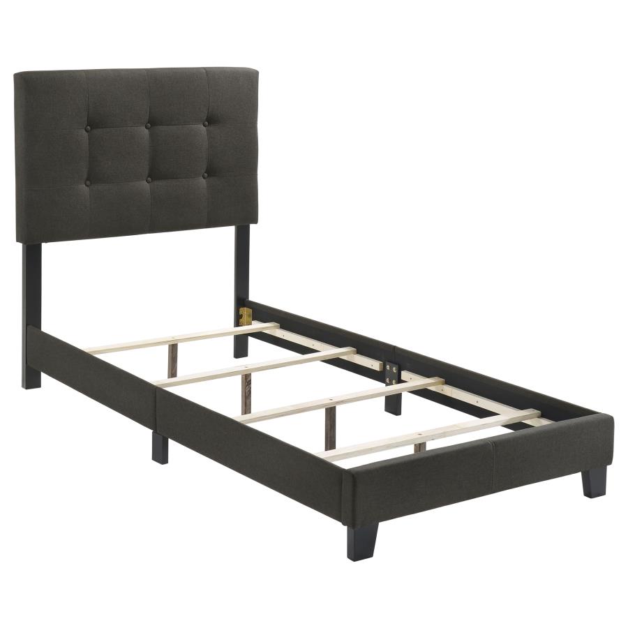 Mapes Upholstered Twin Panel Bed Charcoal (image for) Mapes Upholstered Twin Panel Bed Charcoal