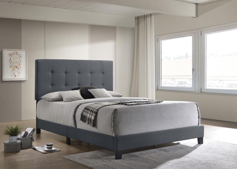 Mapes Upholstered Full Panel Bed Grey (image for) Mapes Upholstered Full Panel Bed Grey