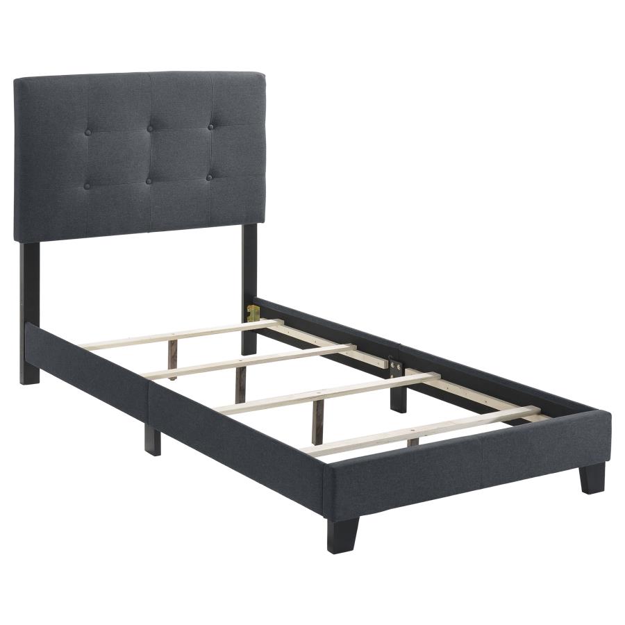 Mapes Upholstered Twin Panel Bed Grey (image for) Mapes Upholstered Twin Panel Bed Grey