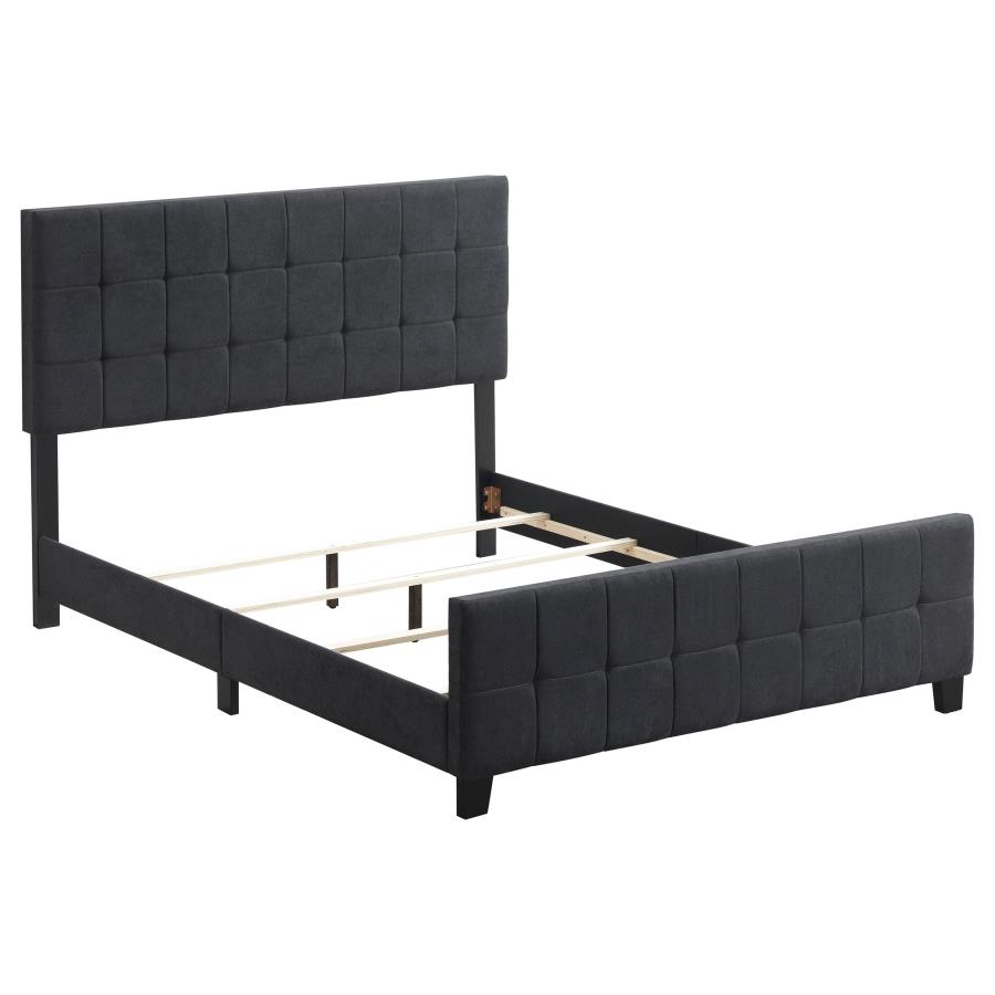 Fairfield Upholstered Eastern King Panel Bed Dark Grey (image for) Fairfield Upholstered Eastern King Panel Bed Dark Grey