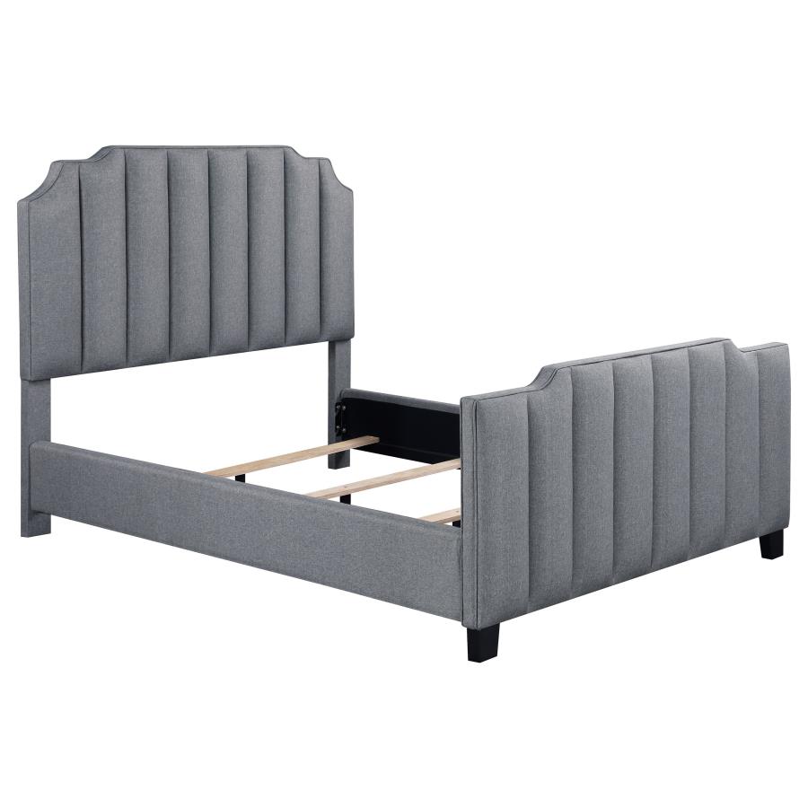 Fiona Upholstered Full Panel Bed Light Grey (image for) Fiona Upholstered Full Panel Bed Light Grey