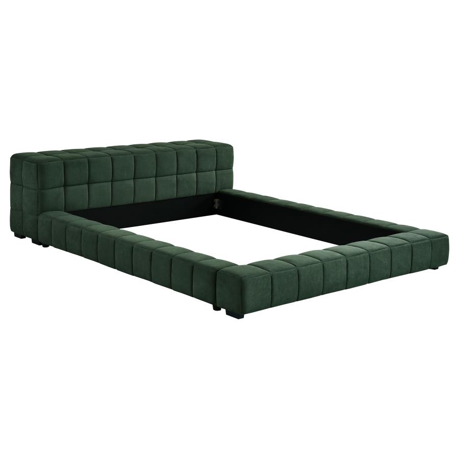 Trinity Upholstered Full Platform Bed Green (image for) Trinity Upholstered Full Platform Bed Green