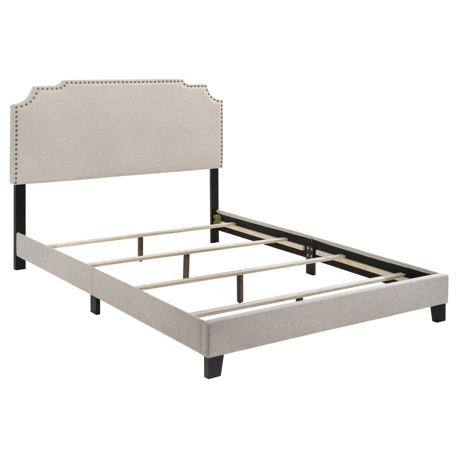 Tamarac Upholstered Full Panel Bed Beige (image for) Tamarac Upholstered Full Panel Bed Beige