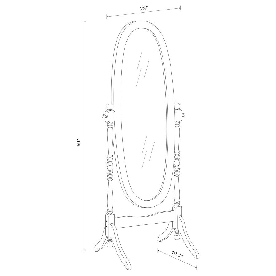 Modal Additional Images for Foyet Wood Adjustable Full Length Cheval Mirror Merlot