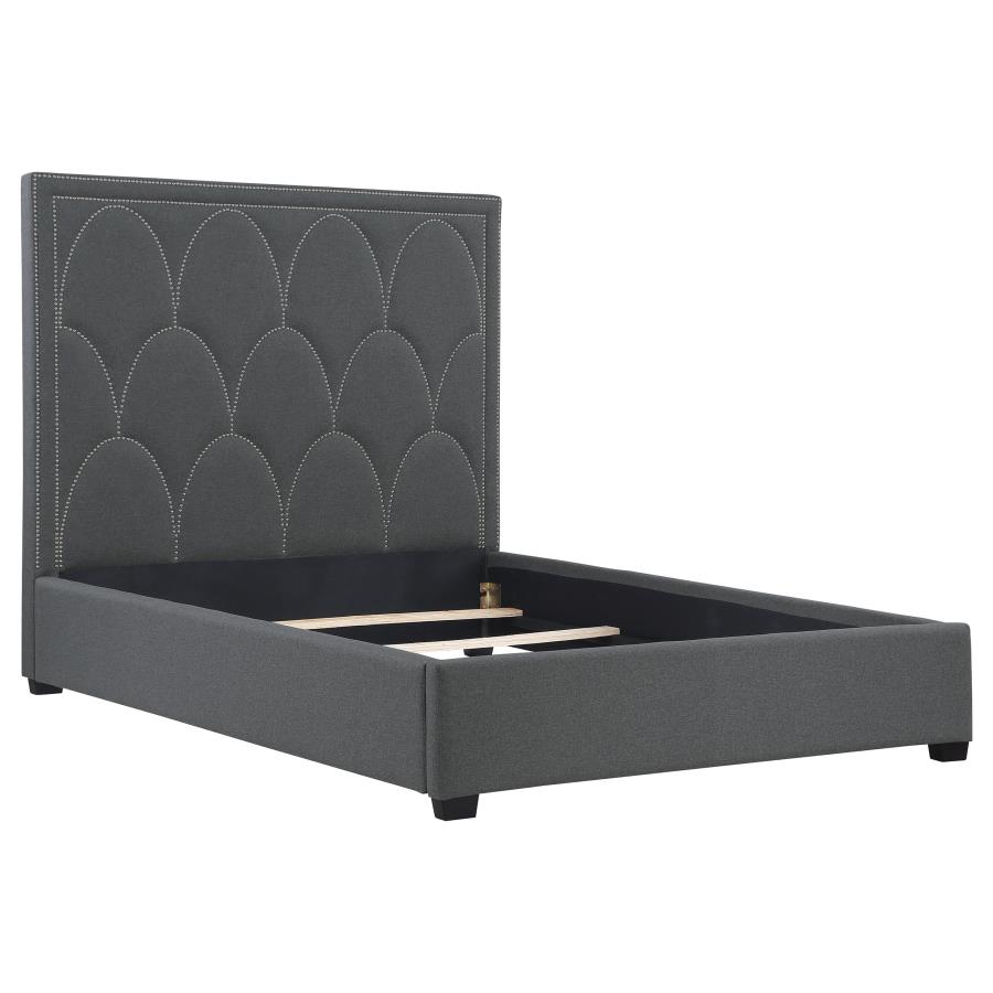 Bowfield Upholstered Eastern King Panel Bed Charcoal (image for) Bowfield Upholstered Eastern King Panel Bed Charcoal