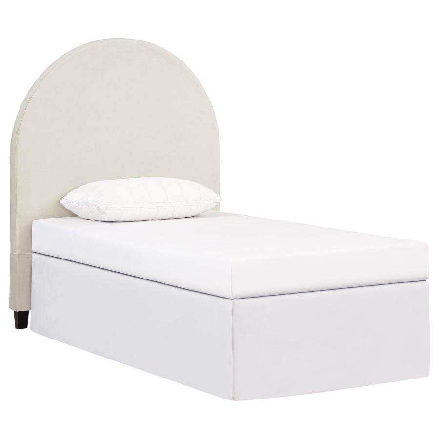 June Upholstered Twin Panel Headboard Ivory (image for) June Upholstered Twin Panel Headboard Ivory