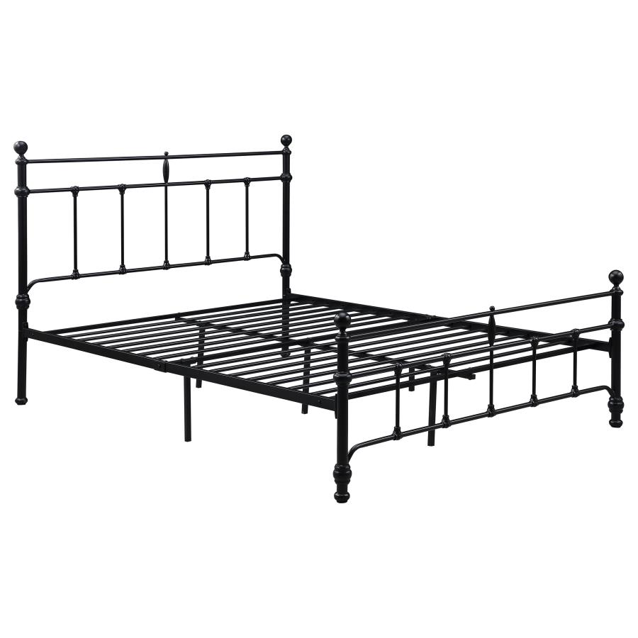Novak 48-inch Metal Full Open Frame Bed Matte Black (image for) Novak 48-inch Metal Full Open Frame Bed Matte Black