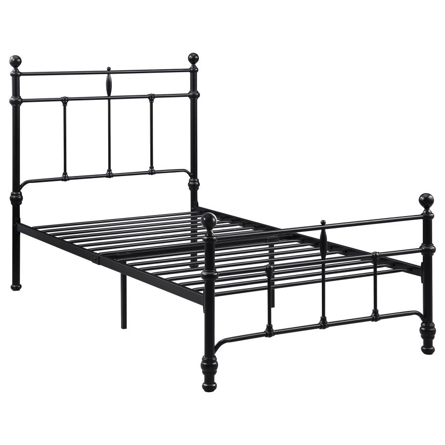 Novak 48-inch Metal Twin Open Frame Bed Matte Black (image for) Novak 48-inch Metal Twin Open Frame Bed Matte Black