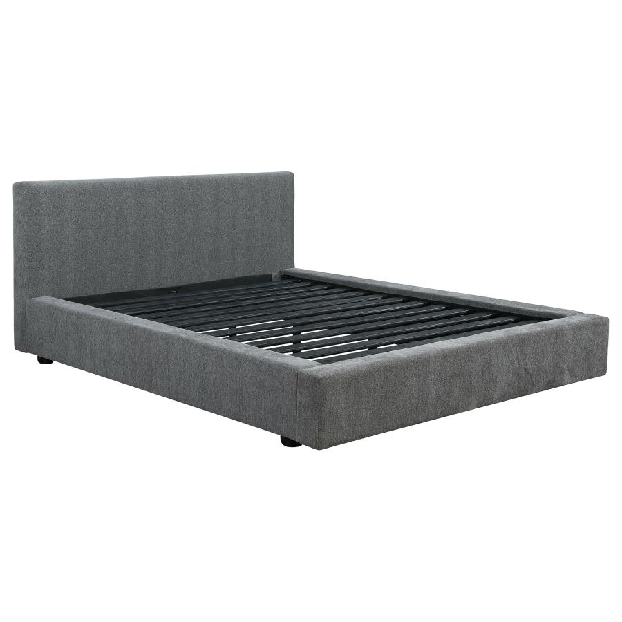Gregory Upholstered Eastern King Panel Bed Graphite (image for) Gregory Upholstered Eastern King Panel Bed Graphite