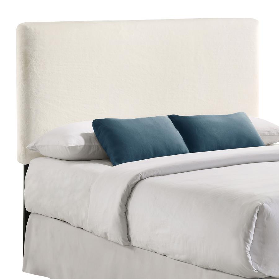 Gigi Upholstered Queen or Full Panel Headboard Ivory (image for) Gigi Upholstered Queen or Full Panel Headboard Ivory