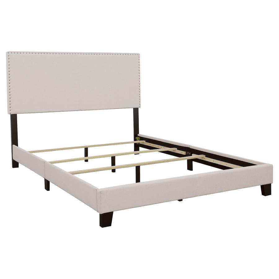 Boyd Upholstered Queen Panel Bed Ivory (image for) Boyd Upholstered Queen Panel Bed Ivory