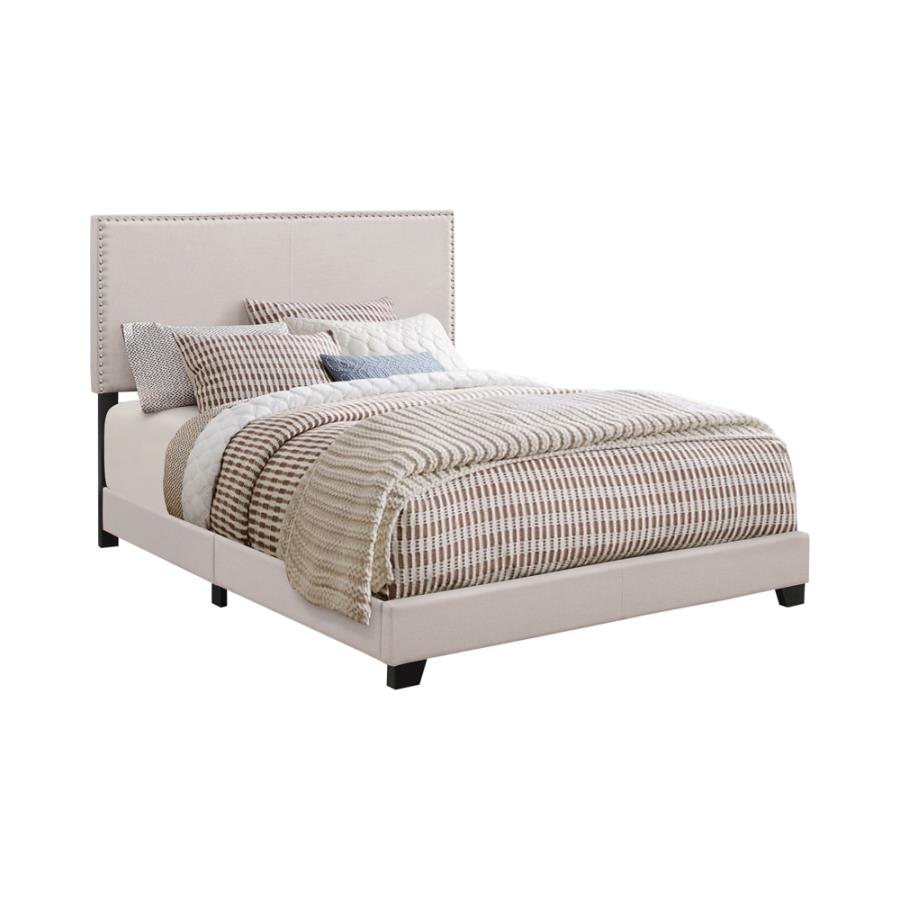 Boyd Upholstered Twin Panel Bed Ivory (image for) Boyd Upholstered Twin Panel Bed Ivory