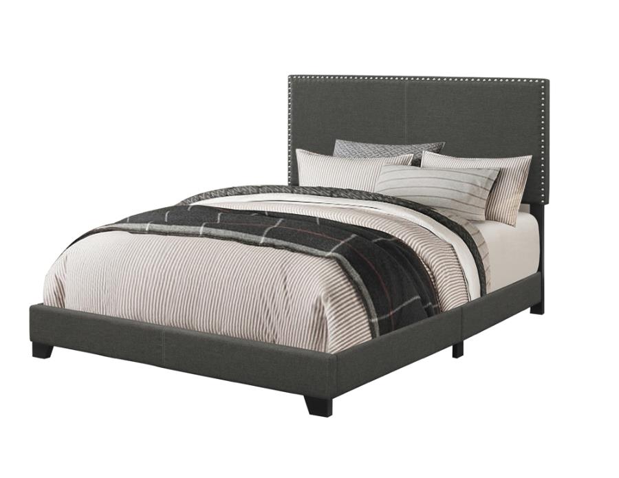 Boyd Upholstered Full Panel Bed Charcoal (image for) Boyd Upholstered Full Panel Bed Charcoal