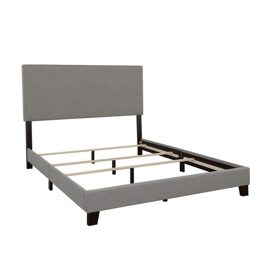 Boyd Upholstered Eastern King Panel Bed Grey (image for) Boyd Upholstered Eastern King Panel Bed Grey