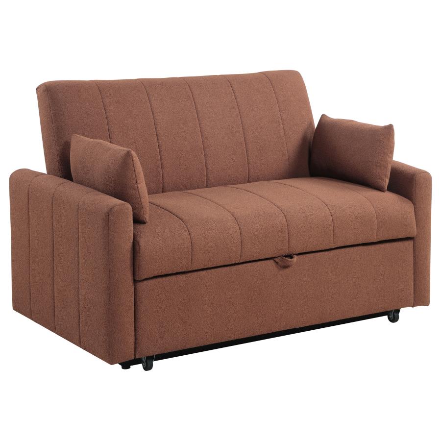 Portland Boucle Upholstered Sleeper Sofa Bed Copper (image for) Portland Boucle Upholstered Sleeper Sofa Bed Copper