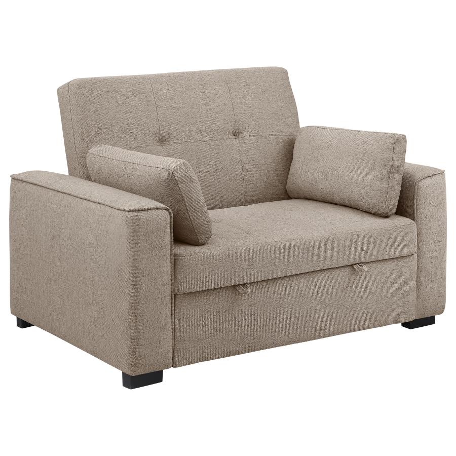 Edith Upholstered Convertible Sleeper Sofa Bed Beige (image for) Edith Upholstered Convertible Sleeper Sofa Bed Beige