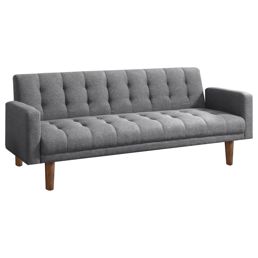 Sommer Upholstered Tufted Convertible Sofa Bed Grey (image for) Sommer Upholstered Tufted Convertible Sofa Bed Grey