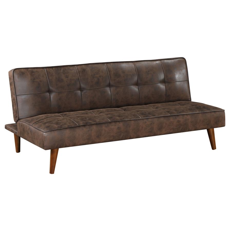 Jenson Upholstered Tufted Convertible Sofa Bed Dark Coffee (image for) Jenson Upholstered Tufted Convertible Sofa Bed Dark Coffee