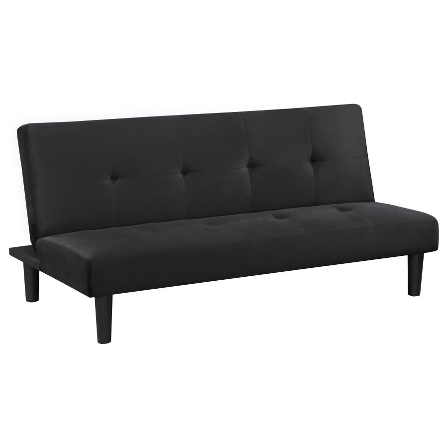 Stanford Upholstered Tufted Convertible Sofa Bed Black (image for) Stanford Upholstered Tufted Convertible Sofa Bed Black