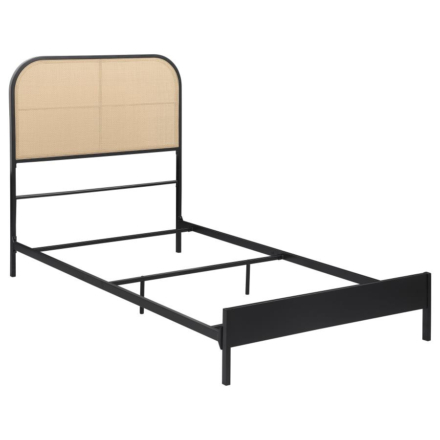 Amherst Radio Weave Rattan Metal Full Bed Black (image for) Amherst Radio Weave Rattan Metal Full Bed Black