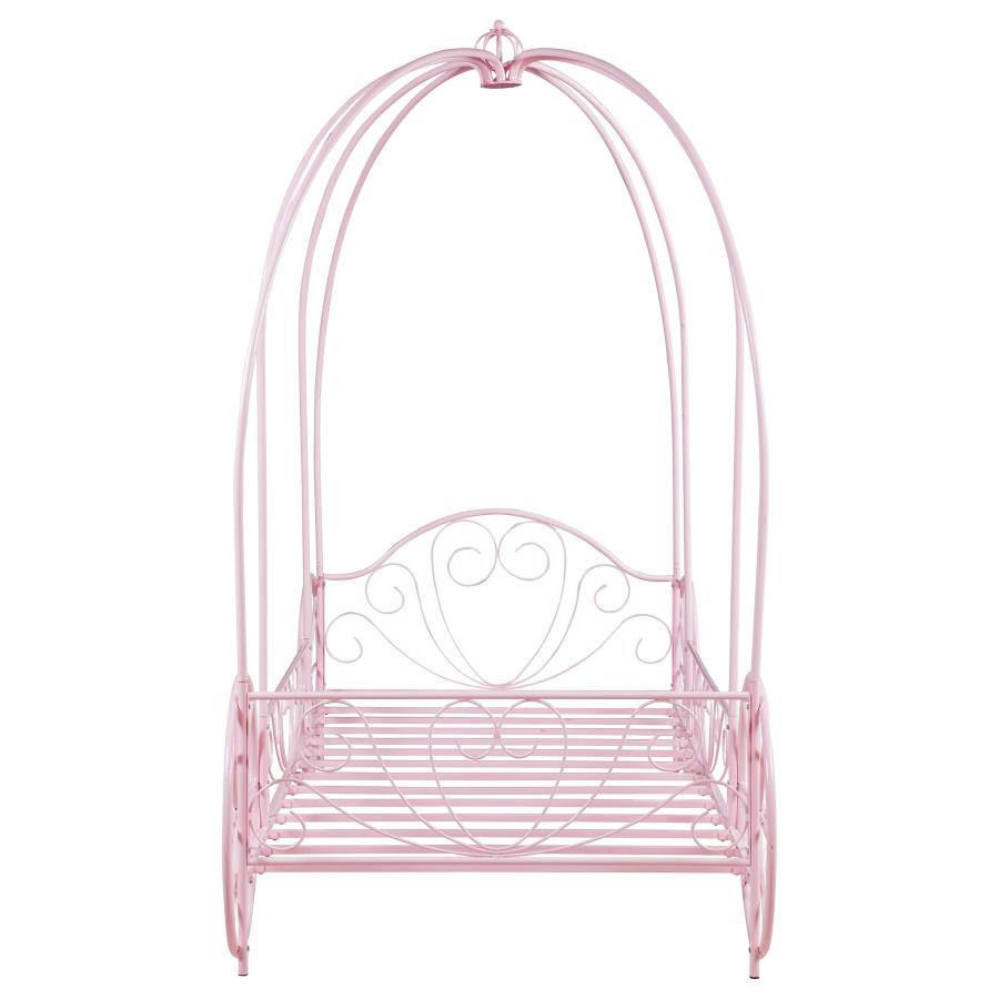 Massi Metal Twin Canopy Bed Powder Pink